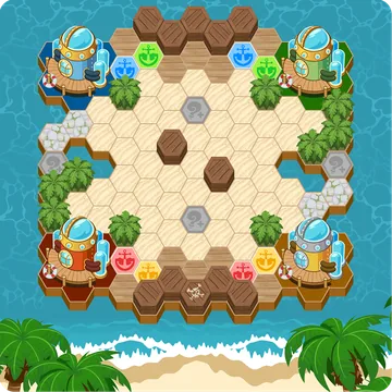 Hexkarte Strandinsel für vier Spieler